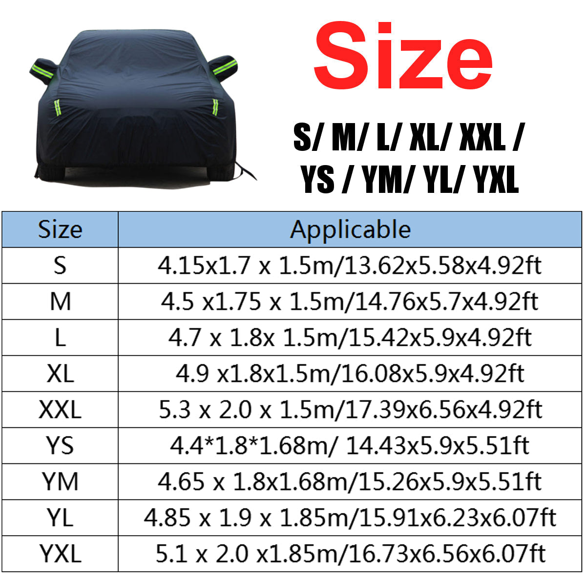 210T Silver Coated Car Cover Dustproof Sunscreen Rainproof Car Protected Full Cover