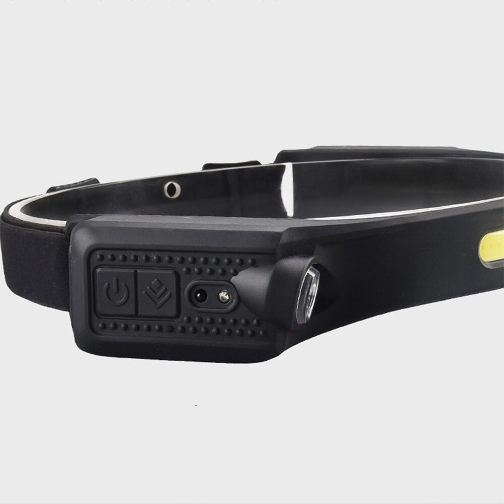 2XPE+COB Induction Headlight 1200mAh 270 Wide Range 350LM 5 Lighting Modes Type-C Rechargeable Head Torch