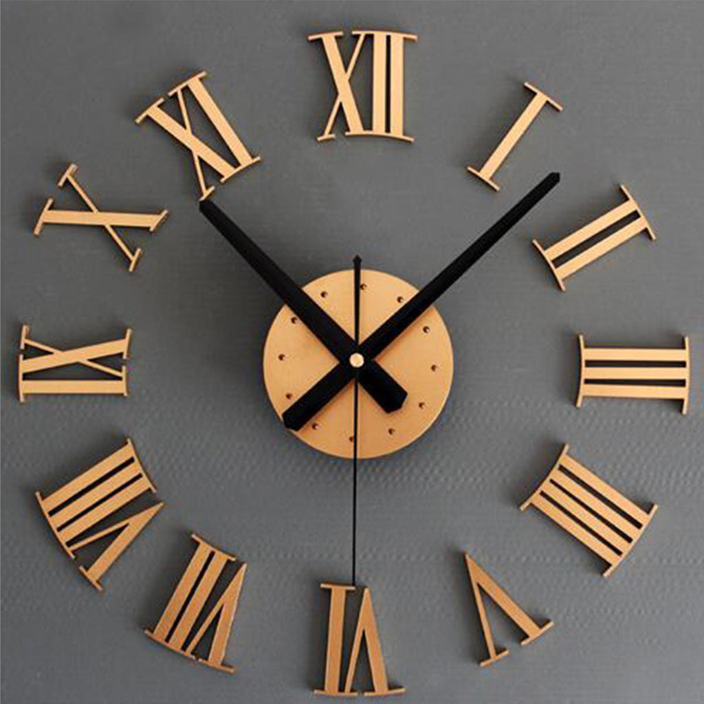 DIY Large Wall Clock Mirror Surface Sticker Modern Style Home Decoration Design