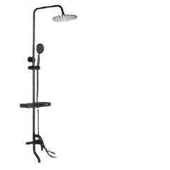 Wall Mount Exposed Shower System with Thermostatic 8 Inch Round/Square Shower Head Adjustable Handheld Sprayer and Bottle Faucet