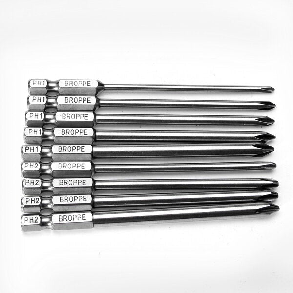 9pcs 100mm Magnetic Long Hex Cross Head Screwdriver Bits
