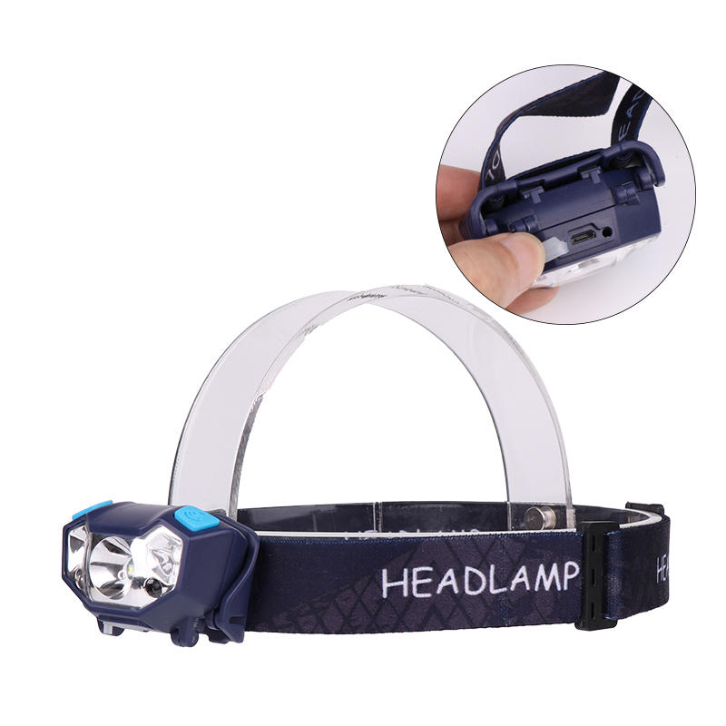 650LM XPE+2* LED 5 Modes Headlamp 950mAh Battery USB Interface Motion Sensor LED Headlamp