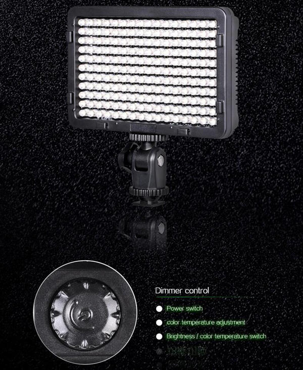 LED Camera Video Light Bi-color Temperature Adjustable Photography for DSLR Camera