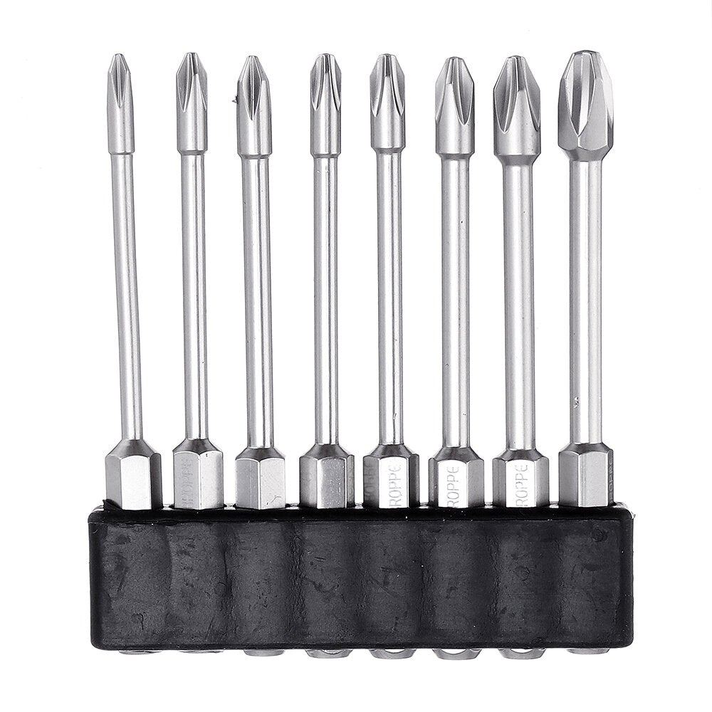 10Pcs 75mm Length Impact Phillips Screwdriver Bit High Torque Cross Screwdriver Bit S2 Strong Magnetic Screwdriver Bit