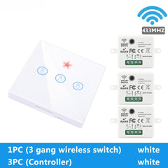 Touch Wireless Wall Switch EU Type 86 Smart Switch Wifi Controller Remote/Switch Control for Smart Home Compatible with Alexa Google Smart Home