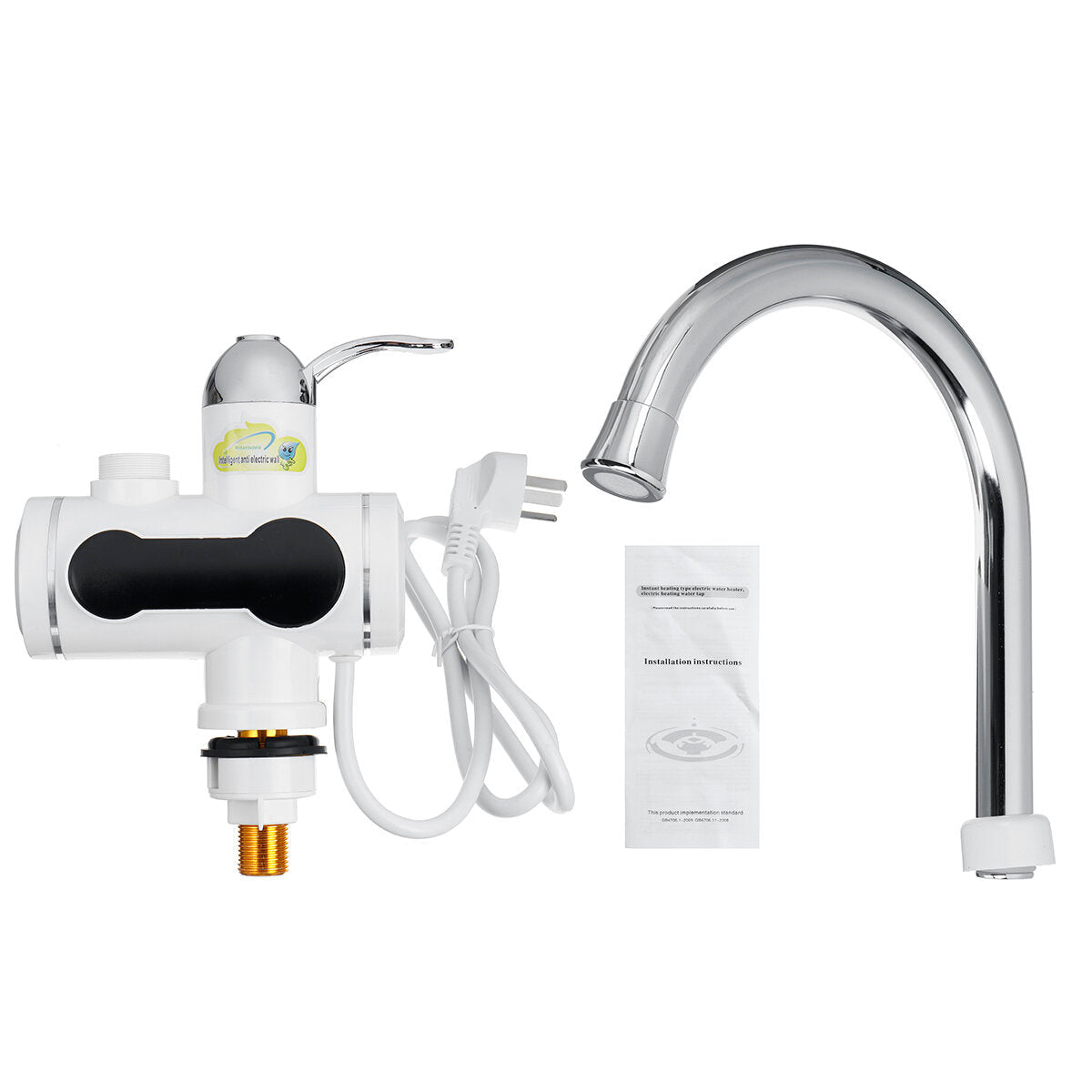 Electric Hot Water Faucet Instant Heating Kitchen Instant Water Heater Stainless Steel Heating Dual Purpose Faucet220V