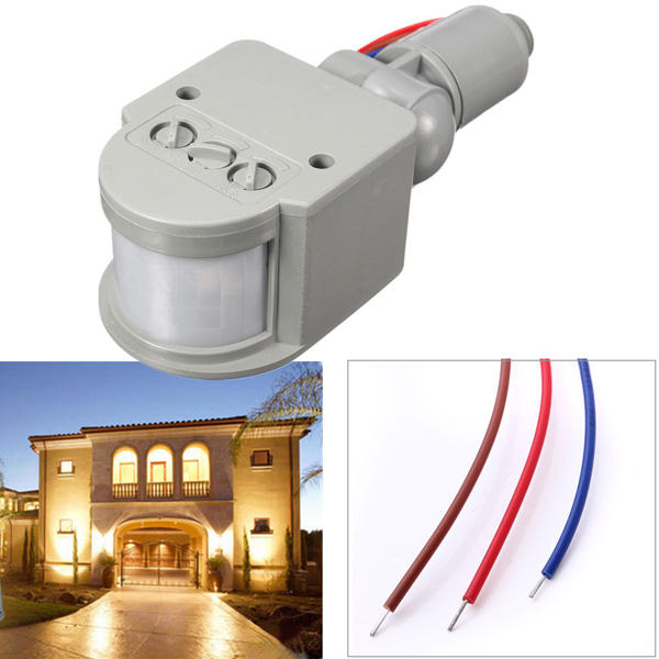 LED 110V-240V Infrared PIR Motion Sensor Detector Wall Light Switch 140Degree 12M