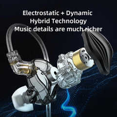 Static Electrostatic Driver Dynamic Drive Earphone Hi-Fi Bass Earbud Sport Noise Cancelling Headset KZ EDX PRO ZSN PRO