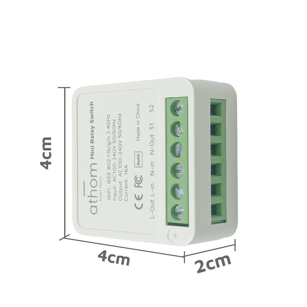 Mini Dual-control WIFi Smart Relay Switch Works with Home Assistant