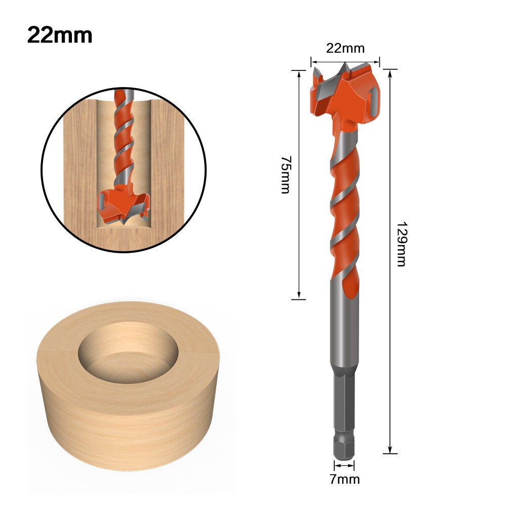 7mm Hex Shank Lengthen Core 16mm-25mm Hole Saw Cutter Hinge Boring Drill Bits