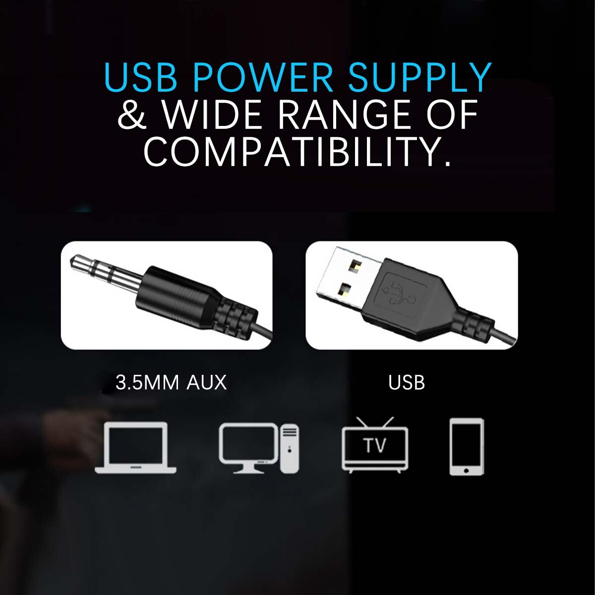 Lighting USB Power Wired Computer Speakers Stereo 3.5mm Jack for PC Laptop
