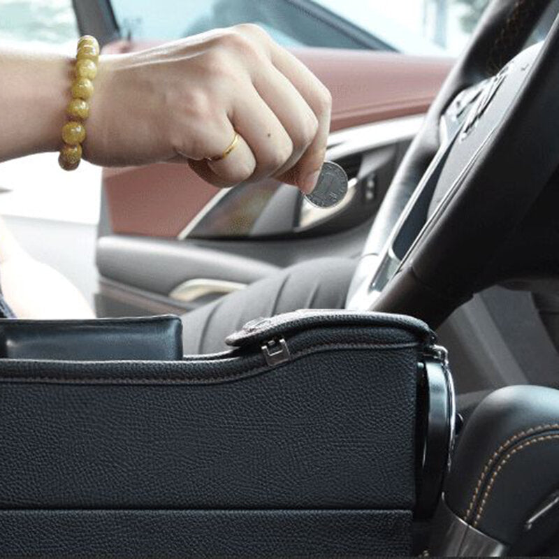 Car Seat Gap Storage Box Multifunction Leather Car Water Cup