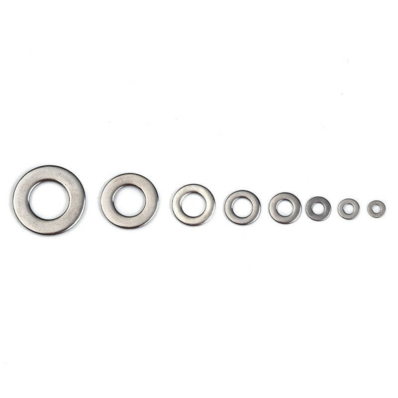 360Pcs 8 Sizes Stainless Steel Flat Washers Assortment Set M2/2.5/3/4/5/6/8/10