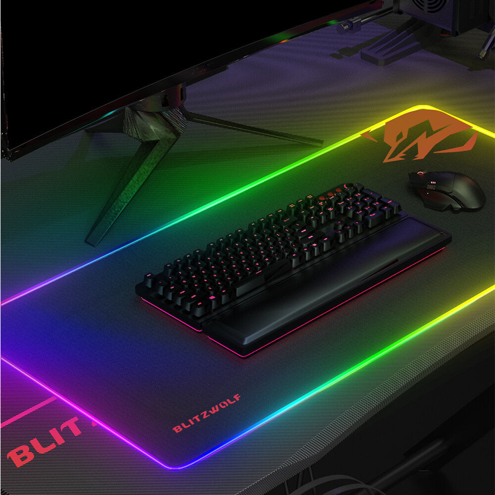 RGB Gaming Mouse Pad Large Keyboard Pad Desktop Table Protective Mat for Home Office