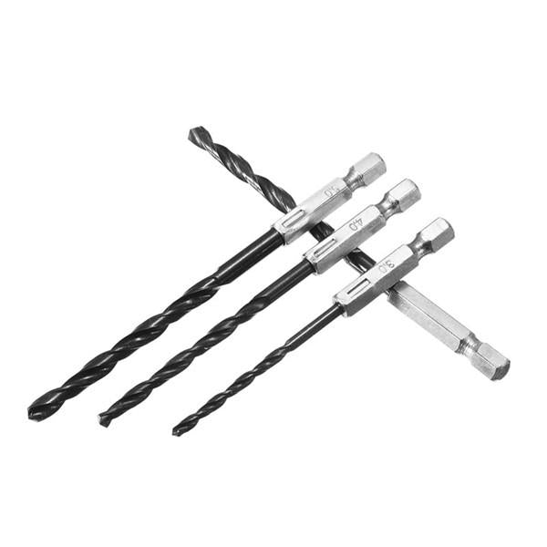 15pcs 3-5mm HSS Twist Drill Bit Set 1/4 Inch Hex Shank High Speed Steel Drill Bits
