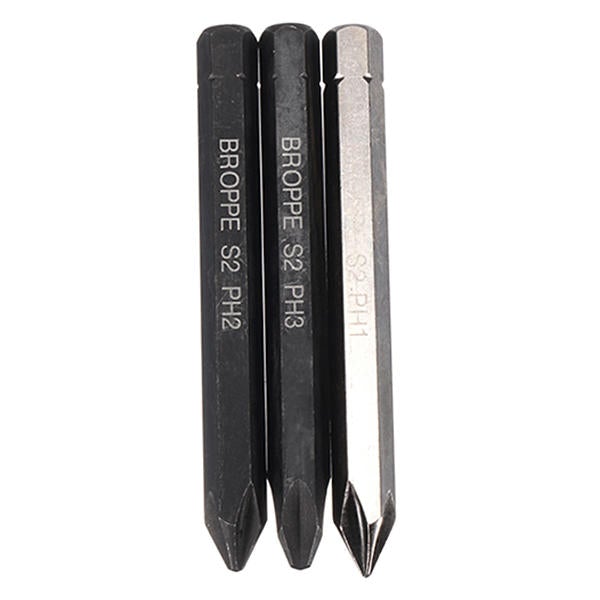 3pcs Cross Impact Screwdriver Bits 8mm Hex Shank 80mm Cross-Screwdriver Bits Set