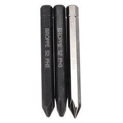 3pcs Cross Impact Screwdriver Bits 8mm Hex Shank 80mm Cross-Screwdriver Bits Set