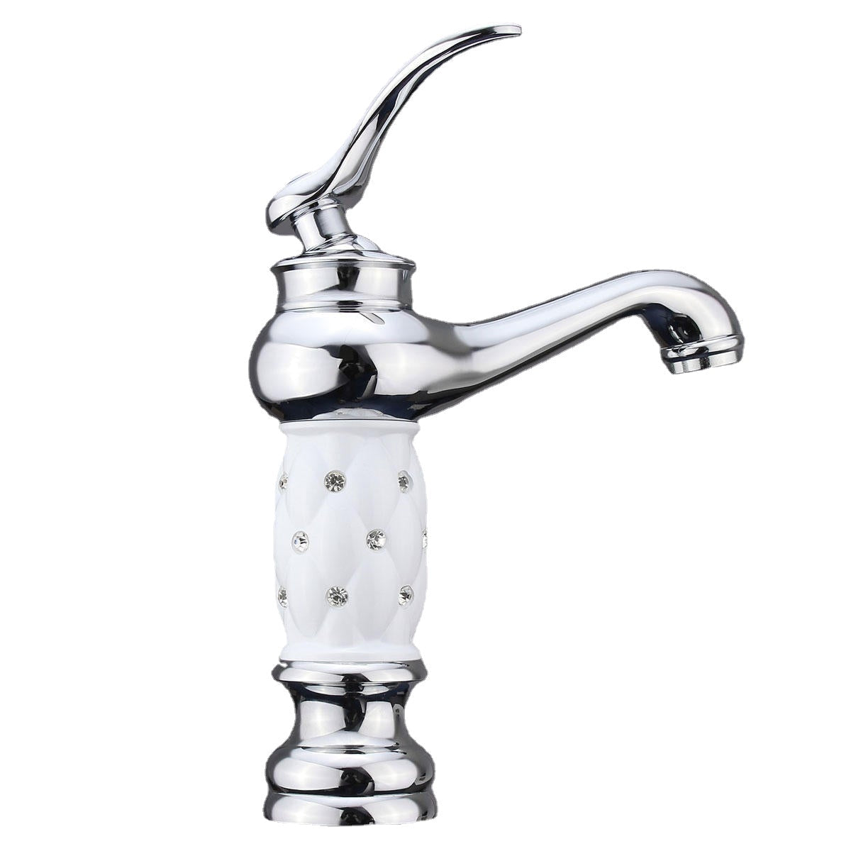 Modern Brass Finish White Single Handle Bathroom Kitchen Sink Faucet Mix Tap