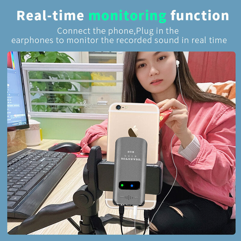 UHF Wireless Microphone Set with Bodypack Transmitter and Mini Rechargeable Receiver for Vlogging DSLR Camera Mobile Phone
