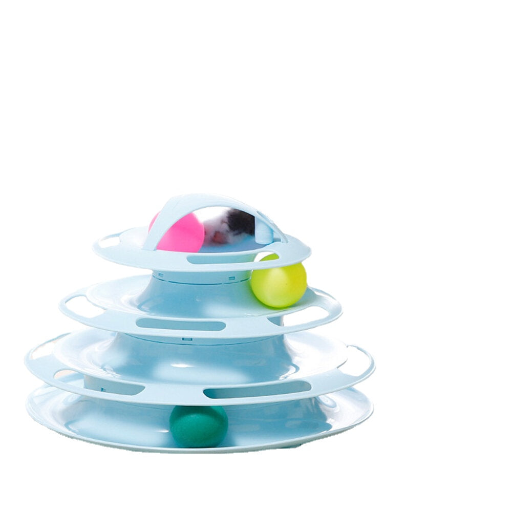 Cat Tracks Cat Toy Four Levels Of Interactive Play Circle Track With Moving Balls Fun Mental Physical Exercise Puzzle Toy