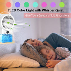 3 in 1 Air Condiction Cooling Fan Air Cooler 3 Gear Wnd Speed with Colorful Light Timing Function for Home and Office