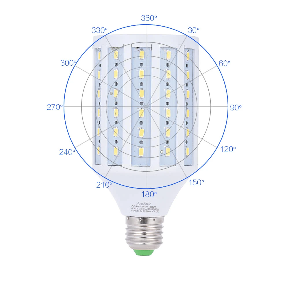 Photo Studio Photography 40W LED Corn Lamp Light Bulb 90 Beads 5500K E27