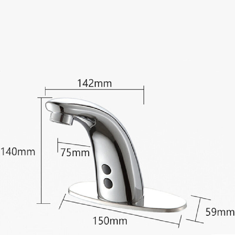 Automatic Touchless Sensor Faucet Bathroom Sink Smart Hands Free Water Tap Hot and Cold Mixer Control Chrome Finish