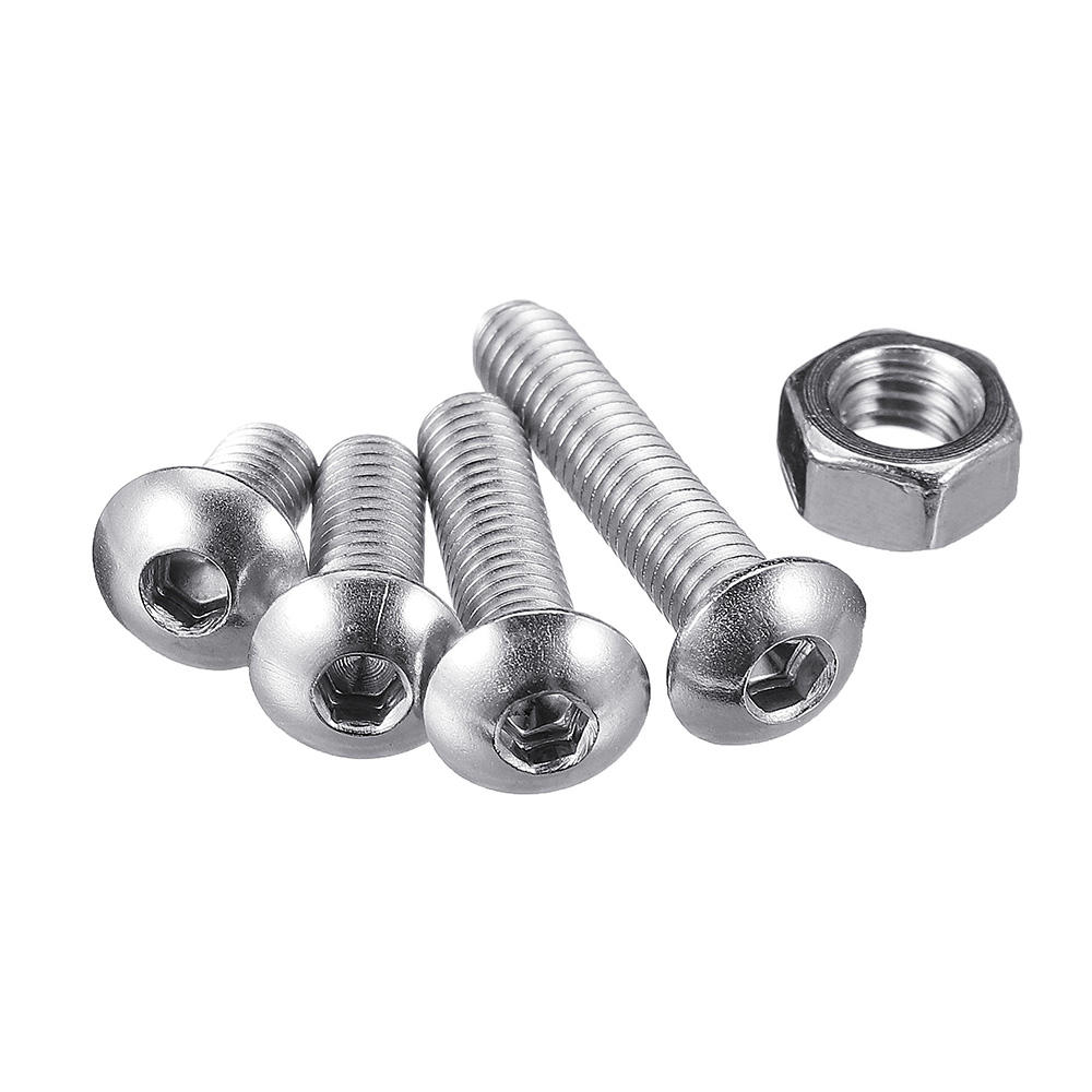 515Pcs M3/M4/M5 Stainless Steel Hex Socket Button Round Head Cap Screw Assortment Set