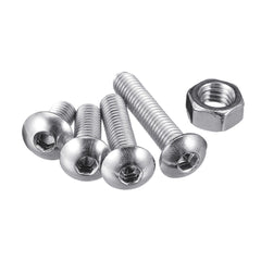 515Pcs M3/M4/M5 Stainless Steel Hex Socket Button Round Head Cap Screw Assortment Set