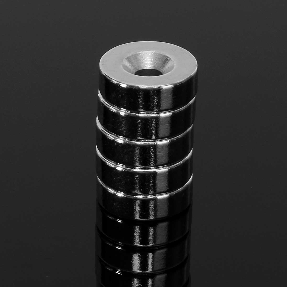 5pcs 15x5mm Countersunk Ring Magnets With 5mm Hole Strong Round Rare Earth Neodymium Magnet