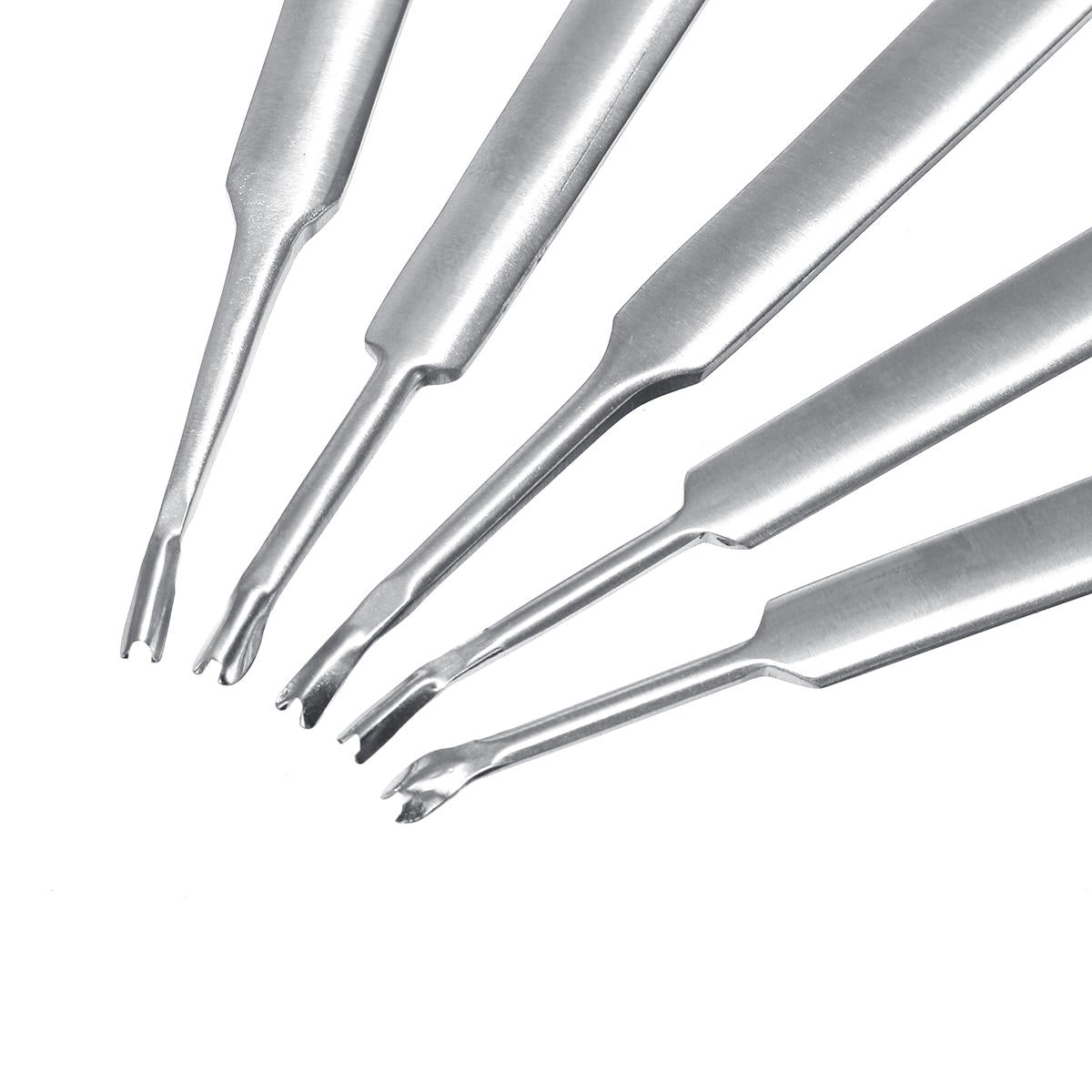 95/113/116/118mm V/U-shaped Silver Stainless Steel Hand Make Leather Trencher Slotting Tools Kit
