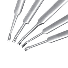 95/113/116/118mm V/U-shaped Silver Stainless Steel Hand Make Leather Trencher Slotting Tools Kit