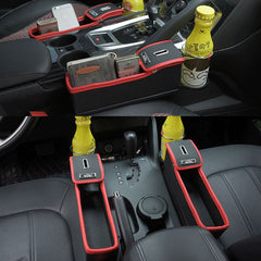 Car Seat Gap Storage Box Multifunction Leather Car Water Cup