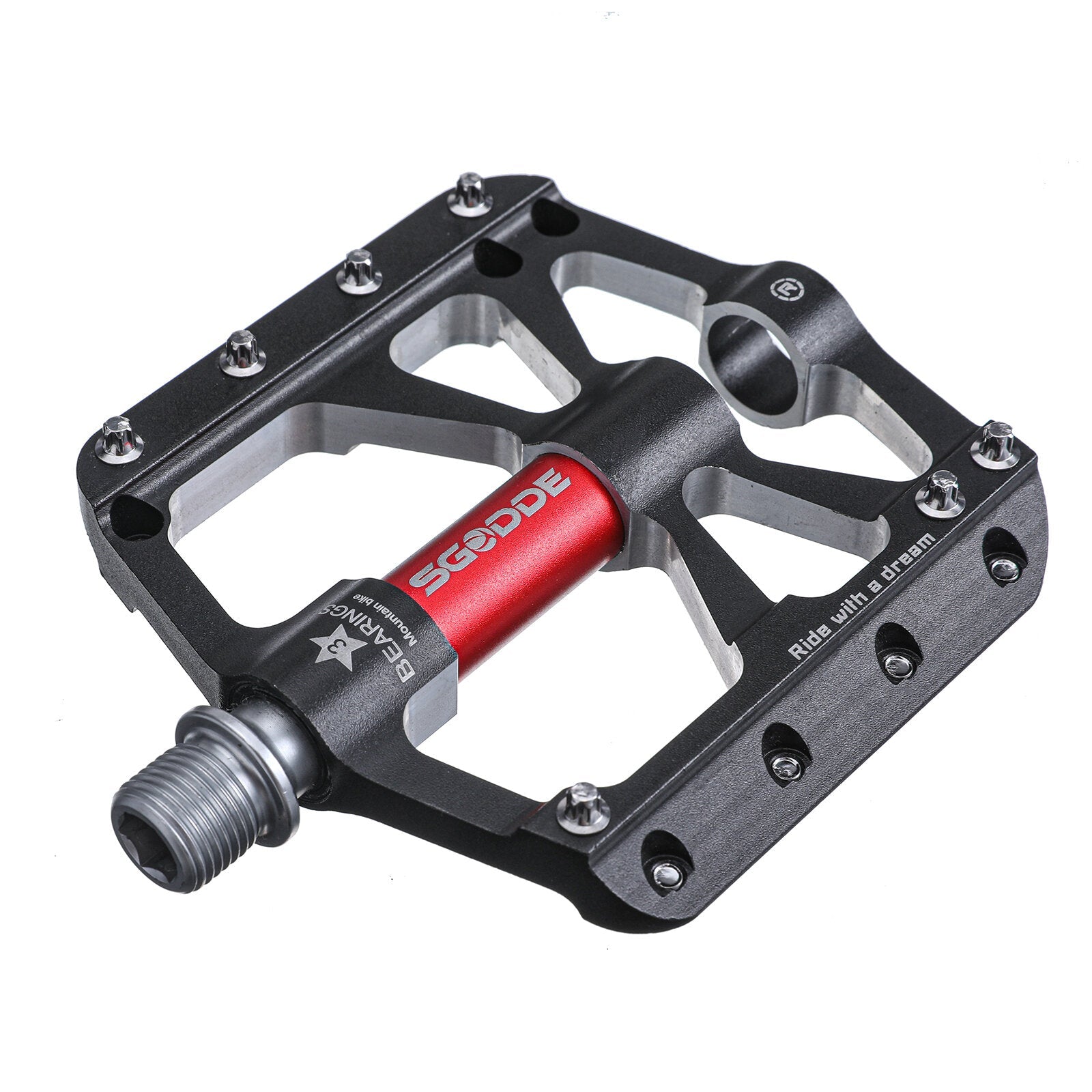 1Pair Bicycle Pedals 3 Bearings Platform Bicycle Flat Non-Slip Outdoor Cycling Flat Pedals