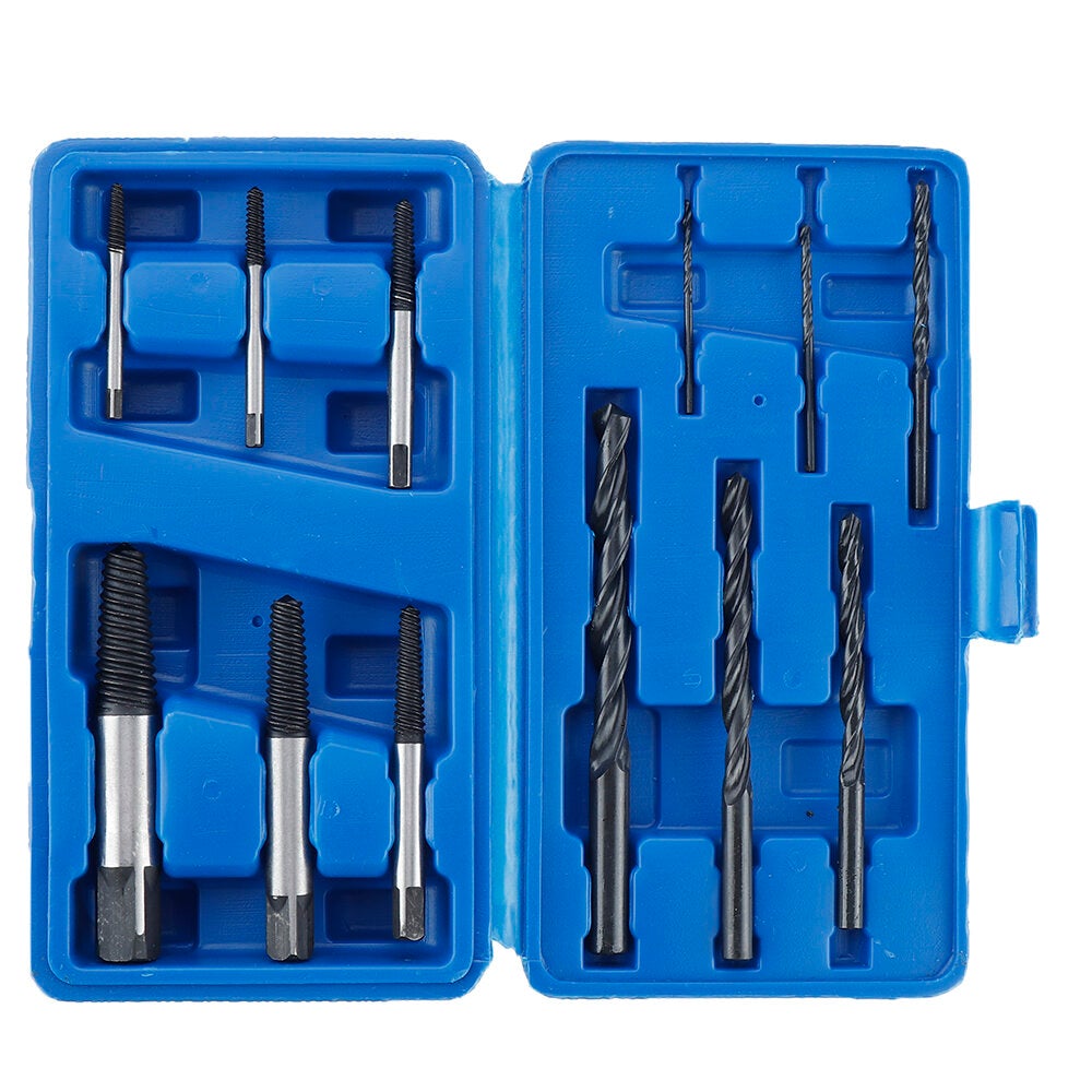 12Pcs Damaged Screw Extractor/ Drill Bit Set Bolt Stud Removal Kit Set with Case