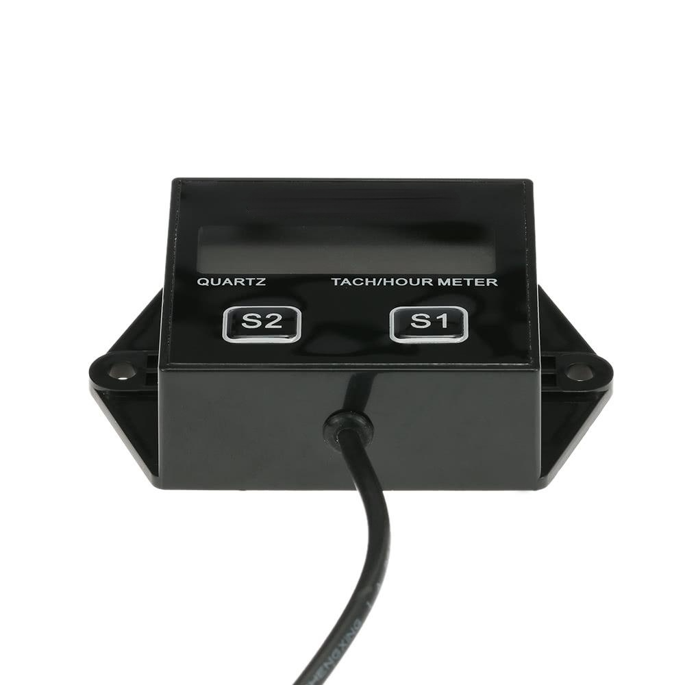 Digital Engine Tach Tachometer Hour Meter Gauge Resettable Inductive for Racing Motorcycle
