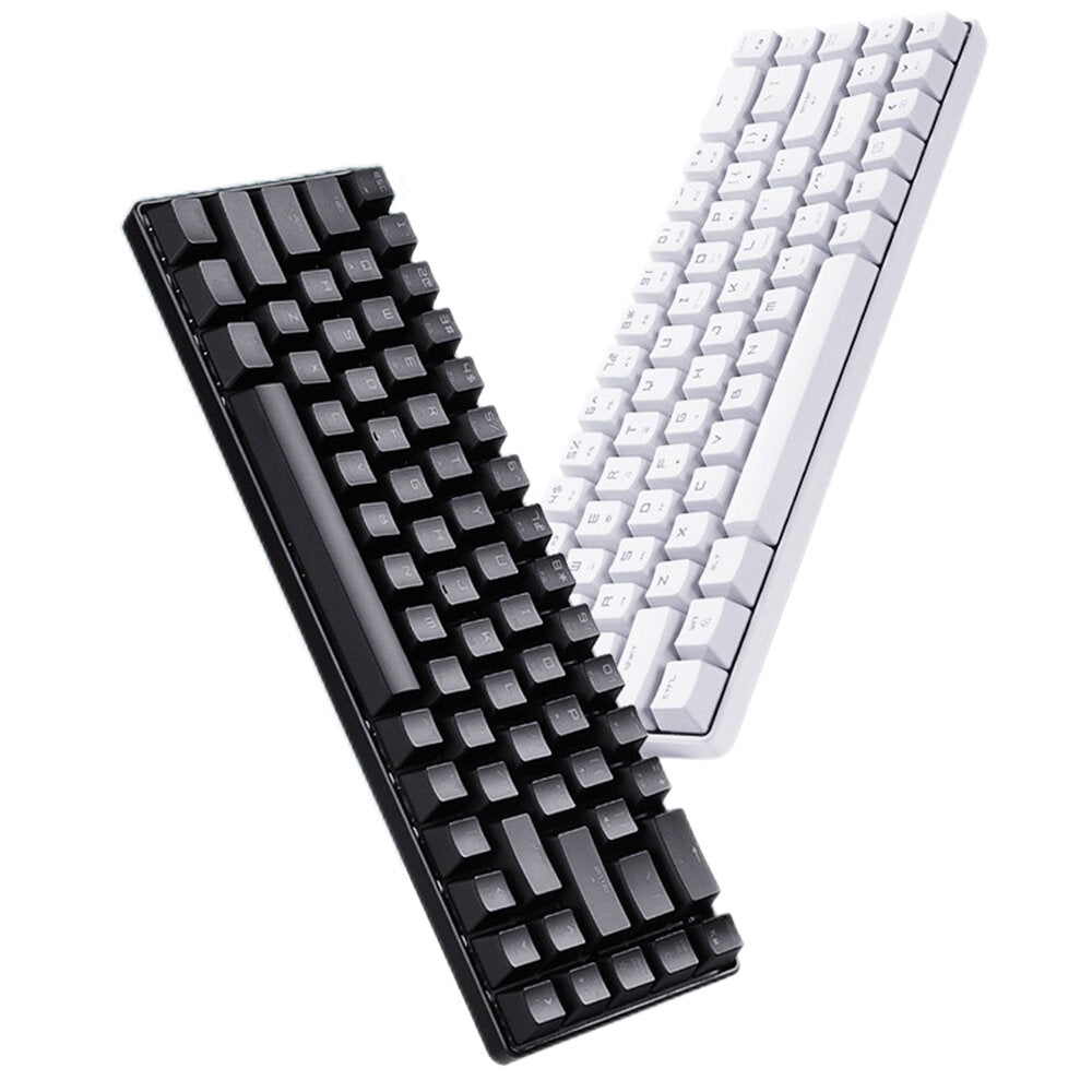 Mechanical Keyboard 68 Keys ABS Translucent Suspended Keycaps Blue Switch Anti-ghosting RGB Backlit Type-C Wired Gaming Keyboard