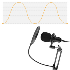 USB Condenser Microphone Set with Desk Mounting Clamp Scissor Arm Stand Pop Filter Muff Shock Mount Cable
