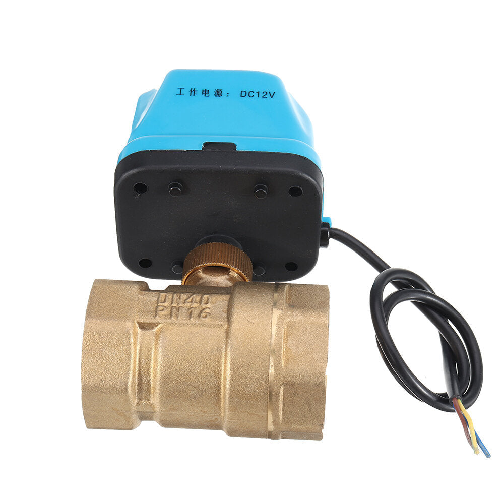 DC 12V 1/2" 3/4" 1" 1-1/4" Motorized Electric Brass Ball Valves 3 Wire Full Port Valve