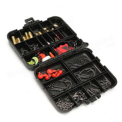 128pcs Fishing Lures Hooks Baits Black Tackle Box Full Storage Case Tool Set