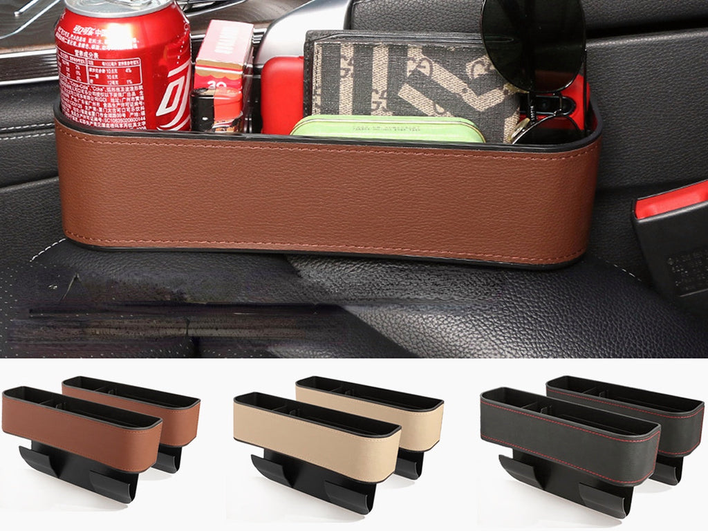 2Pcs Jeteven Leather Car Gear Storage Box Upgrade Four Hooks