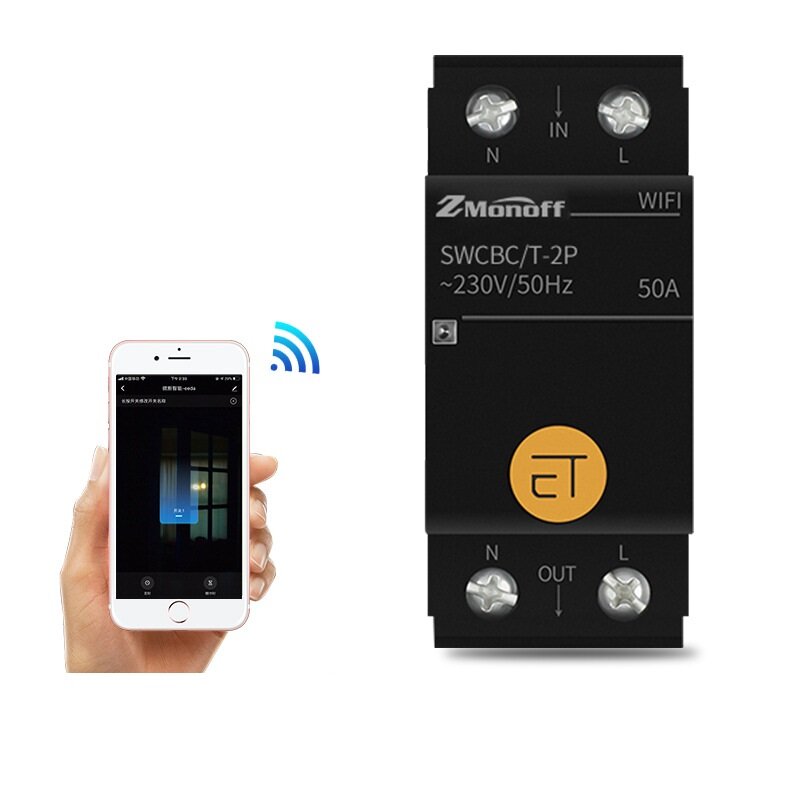WIFI Smart Circuit Breaker Wireless Remote Air Switch Voice Controller Mobile Phone Remote Control Switch,1P/2P/4P 50/63A