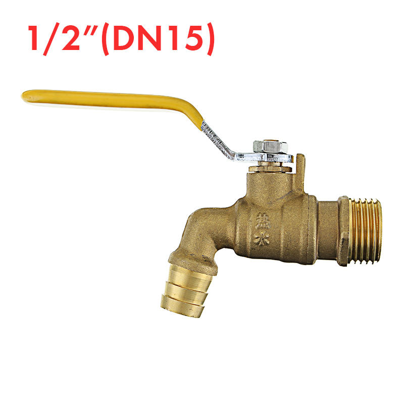 Brass Water Faucet Tap Lever Handle Quick Opening with Ball Valve for Hot