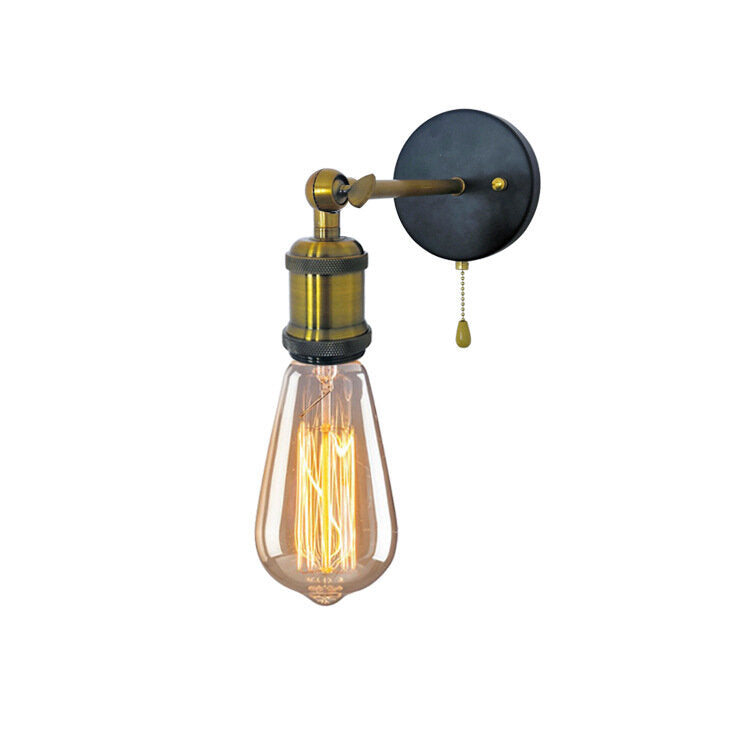 AC85-265V Adjustable Single Head Wall Lamp With Switch Bedside Retro Wall Light Without Bulb Stairs Bedroom Living Room