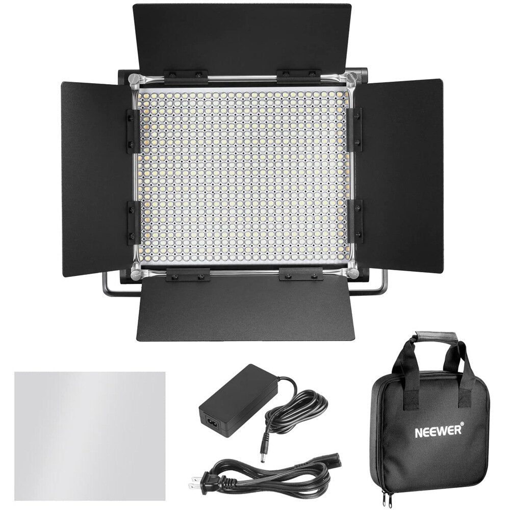 Bi-color 660 LED Video Light With Lighting Stand Kit 3200-5600K CRI 96+ Dimmable Lamp with U Bracket for Studio Photography Video Shooting 2 Pieces