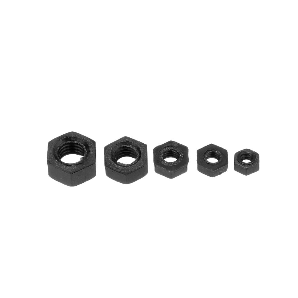 150Pcs Nylon Black P hillips Pan Head Screw Nut Bolt Washers Assortment Kit M2 M2.5 M3 M4 M5