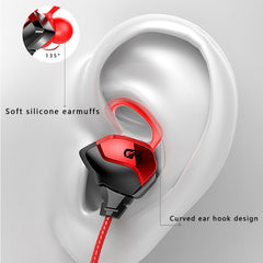 Wired Earphone Stereo Noise Reduction Dynamic In-ear Earbuds 3.5mm Gaming Headset with Mic