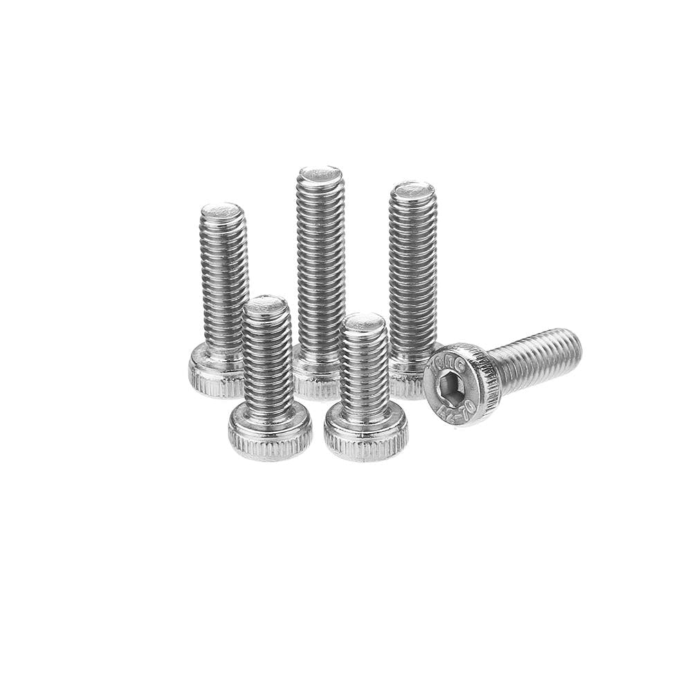 180Pcs M5 Hex Socket Thin Head Screw Low P rofile 10-20mm Bolts Assortment Set 304 Stainless Steel