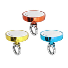 60mm 112kg Neodymium Recovery Magnet Metal Detector Circular Eyebolt Red/Yellow/Blue