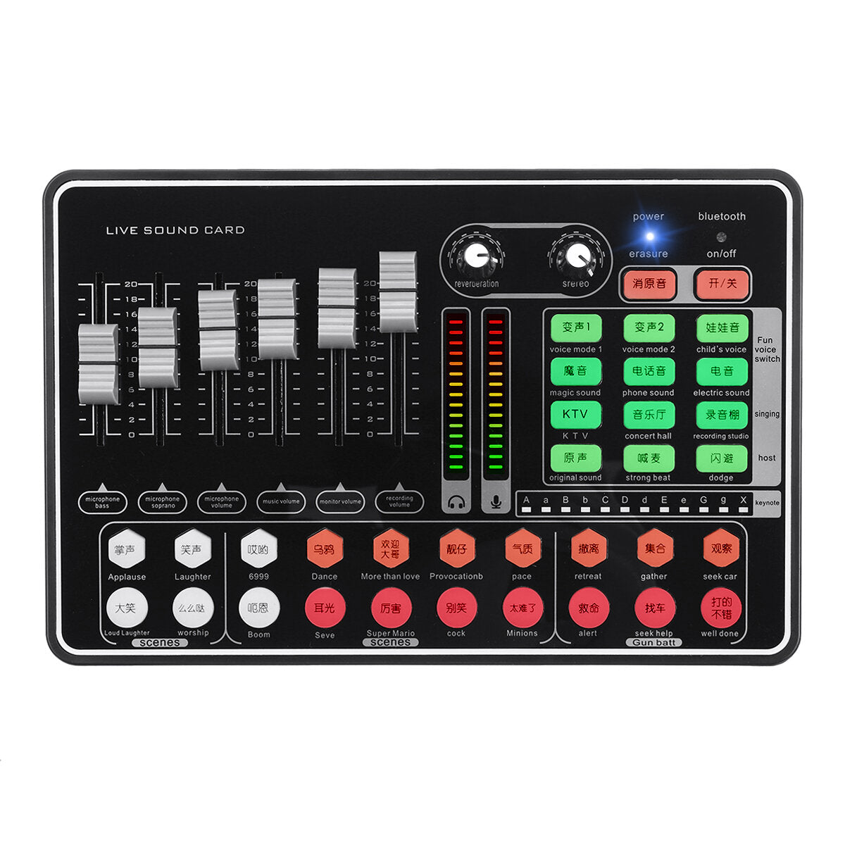Bluetooth Live Sound Card for Youtube Tiktok Gaming Broadcast External Mixer Headset Microphone Computer Mobile Phone Webcast Accompaniment Set